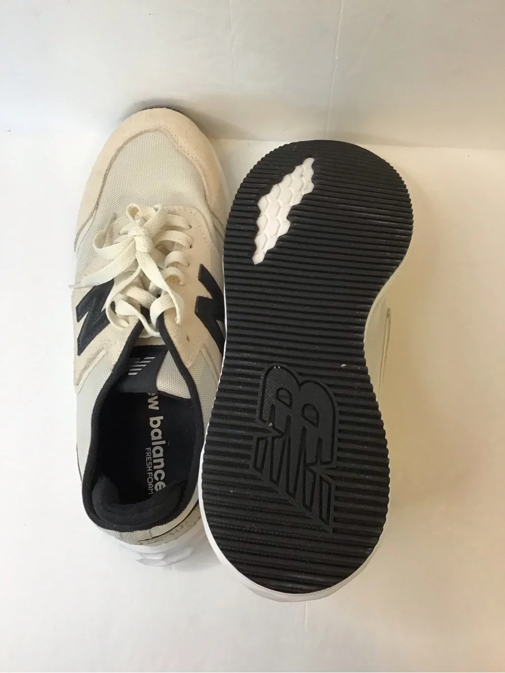 New Balance Women's Fresh Foam V1 X70 Beige Cream Black Accents Sneakers 9.5